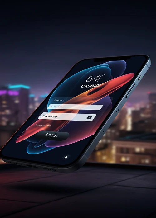 Digits 7 Casino login portal displaying secure input fields for user credentials on a vibrant gaming interface.